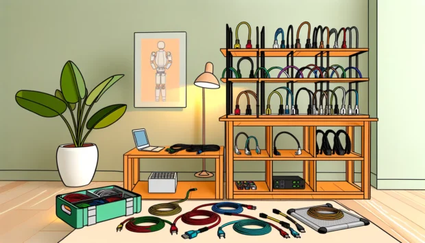 Deze afbeelding illustreert Slimme 3D-printoplossingen voor kabelbeheer in huis